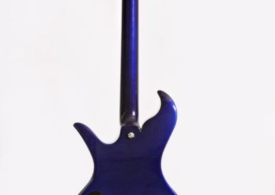 blue electric guitar full back view